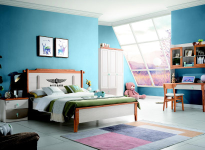 Suit set bed nightstand dresser design bedroom 5 pcs. Complete new